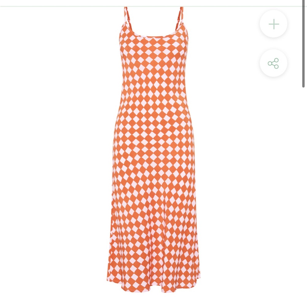 holiday the label checkered midi dress